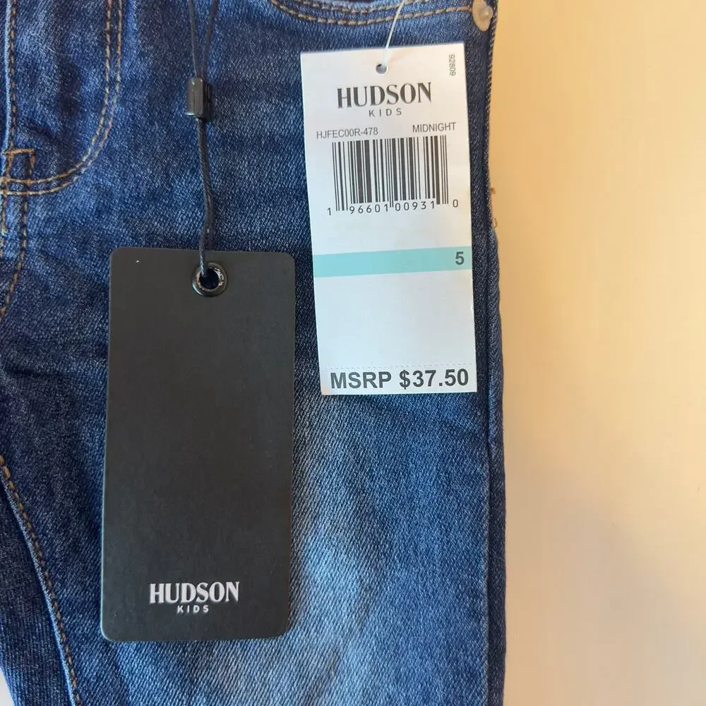 NWT Hudson Kids Girl’s‎ Skinny Jeans In Midnight Size 5 Flap Back Pockets